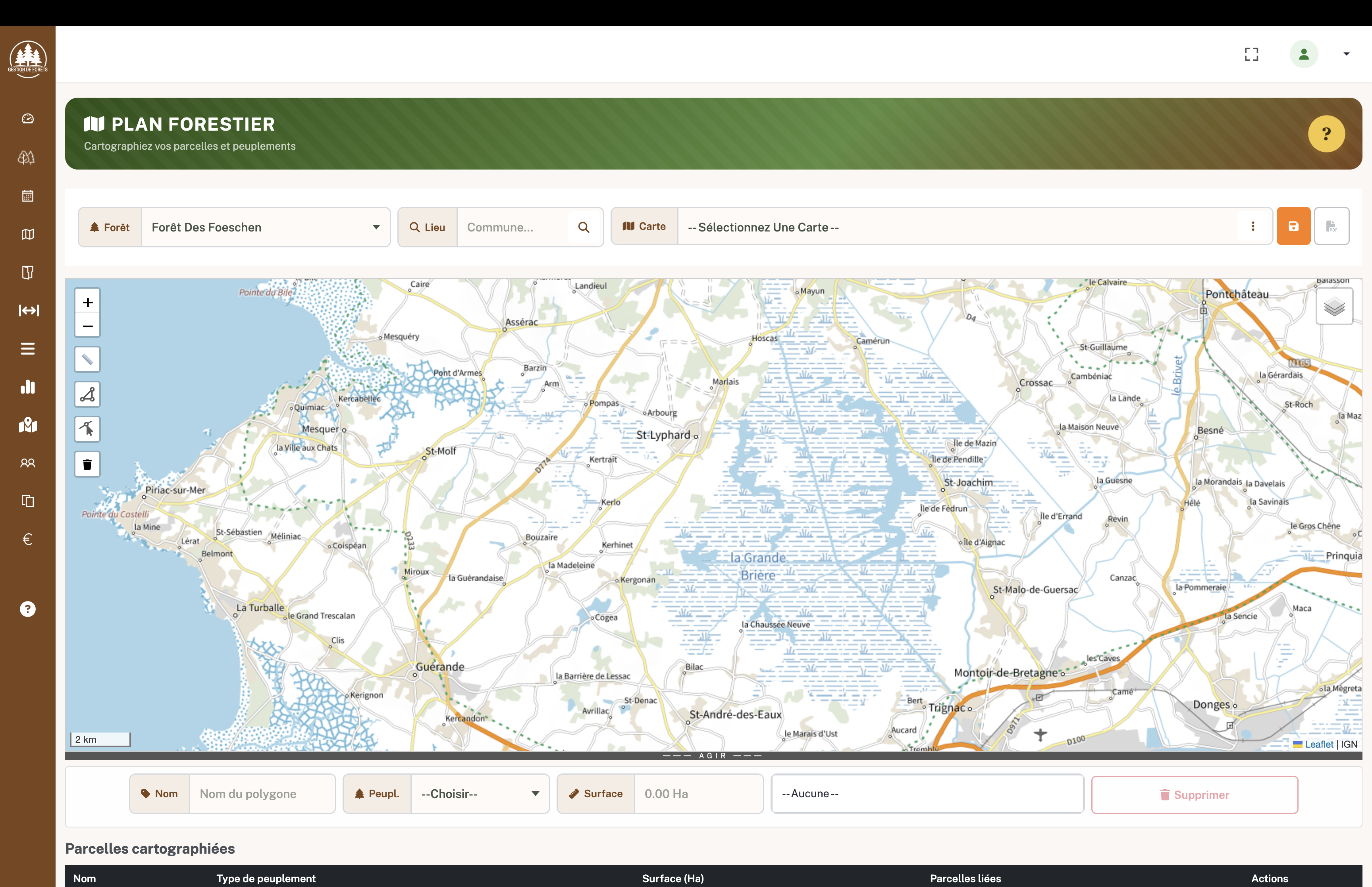 Cartographie interactive des parcelles